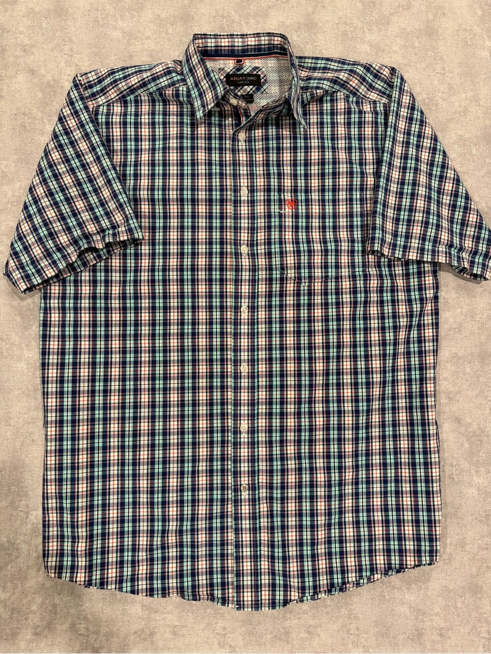 Ariat Pro Men's Blue & Red Plaid Button-Up Shirt